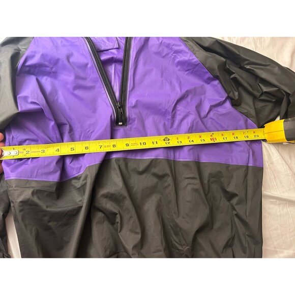 Vintage Windbreaker Jackets Men's Size Small 100% Vinyl Outdoor 1/4 Zip Blue Bla - Picture 7 of 10